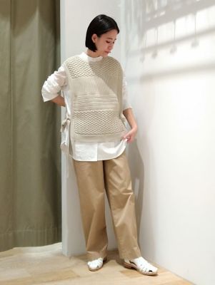 ◆アラン柄ニットベスト（０７７２１７０３０５）