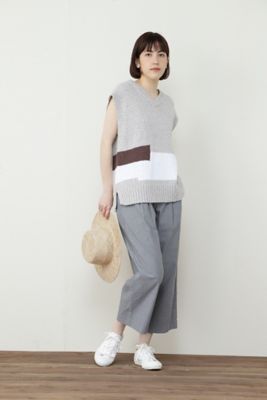 ◆地柄ニットベスト（０７７２１７０４０４）