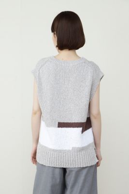 ◆地柄ニットベスト（０７７２１７０４０４）