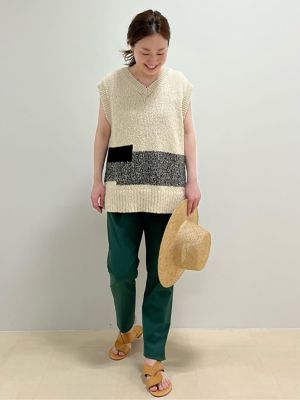 ◆地柄ニットベスト（０７７２１７０４０４）
