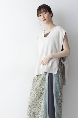 ＜human woman (Women)＞ミックスヤーンボーダーベスト（０７７２１７０４１０）
