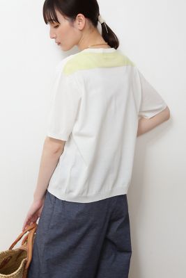 ＜human woman (Women)＞◆ドライタッチバイカラーニットプルオーバー（０７７２１７０６０２）