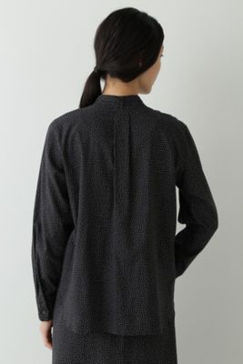 ◆ドットプリントフロントタックブラウス（０７７２２１０００２）