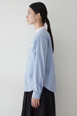 ◆ストライプバンドブラウス（０７７２２１０１００）
