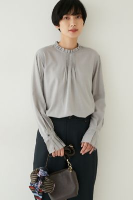 ◆衿フリルやわらかブラウス（０７７２２１０１０４）