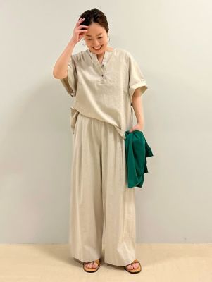 ◆レーヨンリネンストレッチブラウス（０７７２２１０７０３）