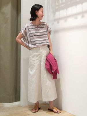 ◆マルチストライプブラウス（０７７２２１０７０４）