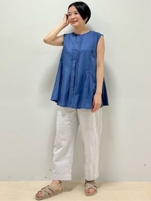 ◆≪ａｒｒｉｖｅ　５ｅ≫フロントタックノースリーブブラウス（０７７２２１０７０５）