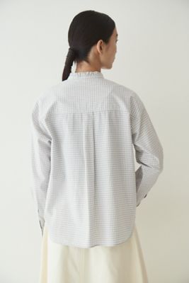 ◆スタンドフリルチェックブラウス（０７７２２１０９０５）