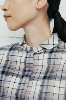 ◆チェックシャツブラウス（０７７２２１０９１０）