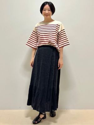 ◆ラップ風ティアードブラックスカート（０７７２２２０７００）