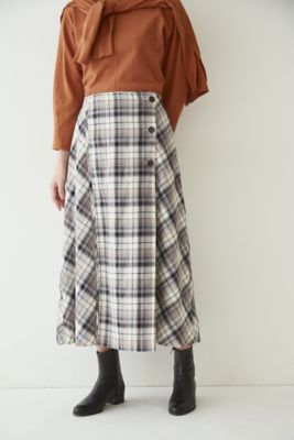 【SALE】human woman (Women)/ヒューマンウーマン チェックスカート(0772220903) ブラック ひざ丈スカート【三越伊勢丹/公式】