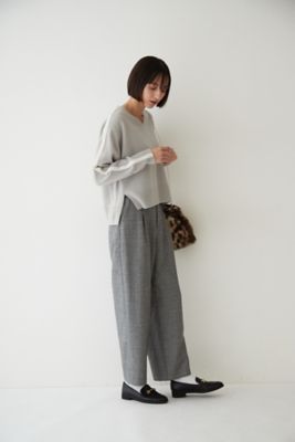 ◆千鳥チェックセミワイドパンツ（０７７２２３０００４）