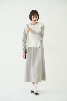 ◆５ｅ・布帛ドッキングニットワンピース（０７７２２４７９００）