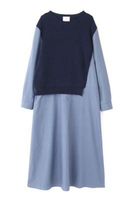 ◆５ｅ・布帛ドッキングニットワンピース（０７７２２４７９００）