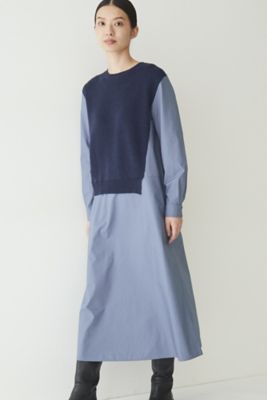 ◆５ｅ・布帛ドッキングニットワンピース（０７７２２４７９００）