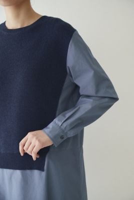 ◆５ｅ・布帛ドッキングニットワンピース（０７７２２４７９００）