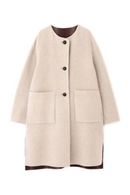 ヒューマンウーマン／日本製 柔らかい◎圧縮ウール 天竺ウールノーカラージャケット ◇[SMA-KNIT-NC-JKT]SOLAMONAT(ソラモナ) ウエハースニット ノーカラー