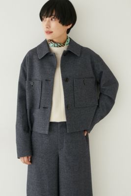◆セミ梳毛ツイルブルゾン（０７７２２５５００１）