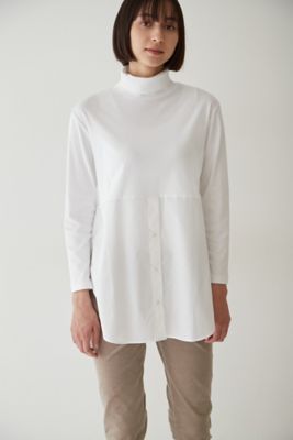 ＜human woman (Women)＞◆布帛ドッキングタートルネックカットソー（０７７２２６０００２）