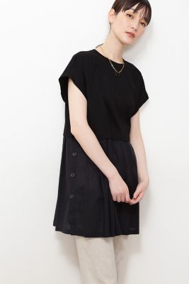 ＜human woman (Women)＞◆布帛ドッキングチュニックカットソー（０７７２２６０７０１）