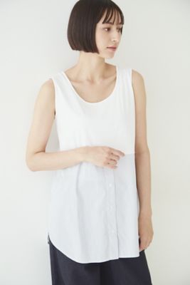 【SALE】human woman (Women)/ヒューマンウーマン 布帛ドッキングノースリカットソー(0772260806) ホワイト033 トップス【三越伊勢丹/公式】