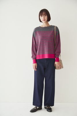 ◆梳毛ボーダーニット（０７７２２７００１０）