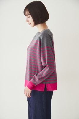 ◆梳毛ボーダーニット（０７７２２７００１０）