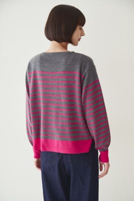 ◆梳毛ボーダーニット（０７７２２７００１０）