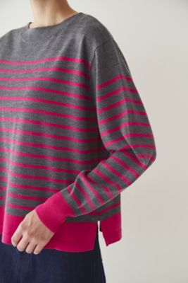 ◆梳毛ボーダーニット（０７７２２７００１０）