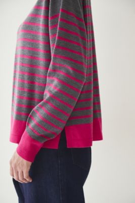 ◆梳毛ボーダーニット（０７７２２７００１０）