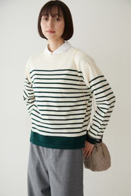 ◆梳毛ボーダーニット（０７７２２７００１０）