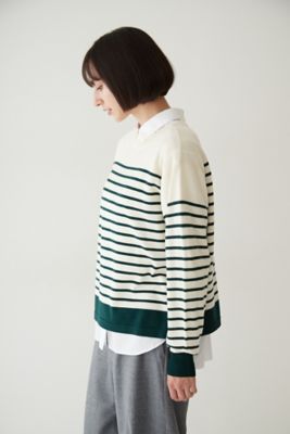 ◆梳毛ボーダーニット（０７７２２７００１０）