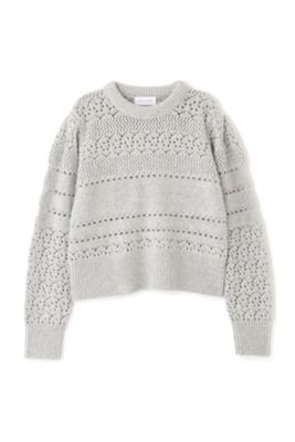 ◆≪ａｒｒｉｖｅ　５ｅ≫透かし柄ニットプルオーバー（０７７２２７００２２）