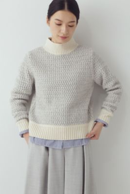 ＜human woman (Women)＞◆ドットジャガードプルオーバーニット（０７７２２７０２０４）