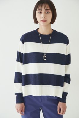 ＜human woman (Women)＞◆５ｅ・布帛ドッキングボーダーニット（０７７２２７０９０７）