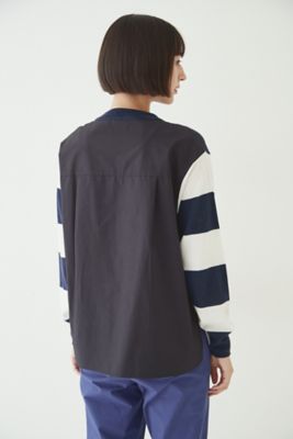 ◆５ｅ・布帛ドッキングボーダーニット（０７７２２７０９０７）