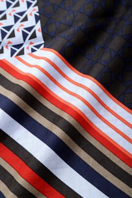 ◆シルクコットンプリントスカーフ（０７７２２９８１０４）