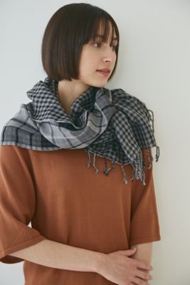 ＜human woman (Women)＞◆ウールチェックストール（０７７２２９８８０１）
