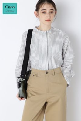 ＜human woman (Women)＞◆ストライプシャツブラウス（０７７３１１０３００）