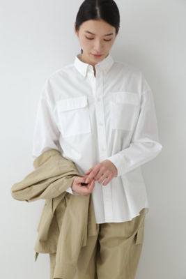 【SALE】ゆったりシルエットボタンダウンシャツ ホワイト トップス