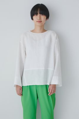 ◆ハードマンリネンショルダーボタンブラウス（０７７３１１０４０１）