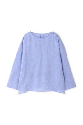 ◆ハードマンリネンショルダーボタンブラウス（０７７３１１０４０１）