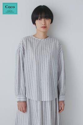 ◆＜Ｃｏｃｏ　ｓｉｚｅ＞カラミストライプブラウス（０７７３１１０４０３）