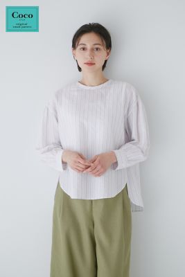 ◆＜Ｃｏｃｏ　ｓｉｚｅ＞カラミストライプブラウス（０７７３１１０４０３）