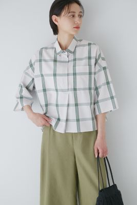 ◇ボックスシルエットチェックブラウス（０７７３１１０４０５） の 