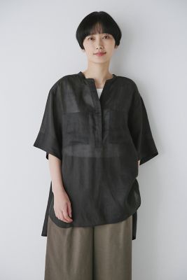 ◆１６０／１ラミー半袖ブラウス（０７７３１１０５０１）
