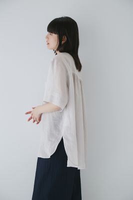◆１６０／１ラミー半袖ブラウス（０７７３１１０５０１）
