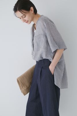 ◆１６０／１ラミー半袖ブラウス（０７７３１１０５０１）