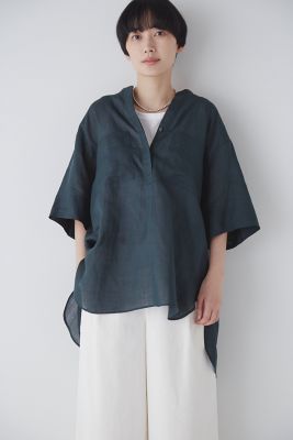 ◆１６０／１ラミー半袖ブラウス（０７７３１１０５０１）